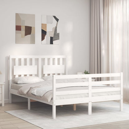 Bed Frame without Mattress White 140x200 cm Solid Wood