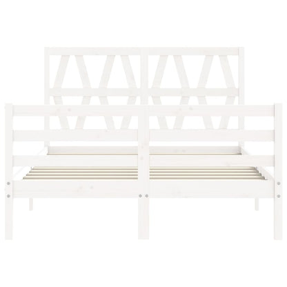 Bed Frame without Mattress White Small Double Solid Wood