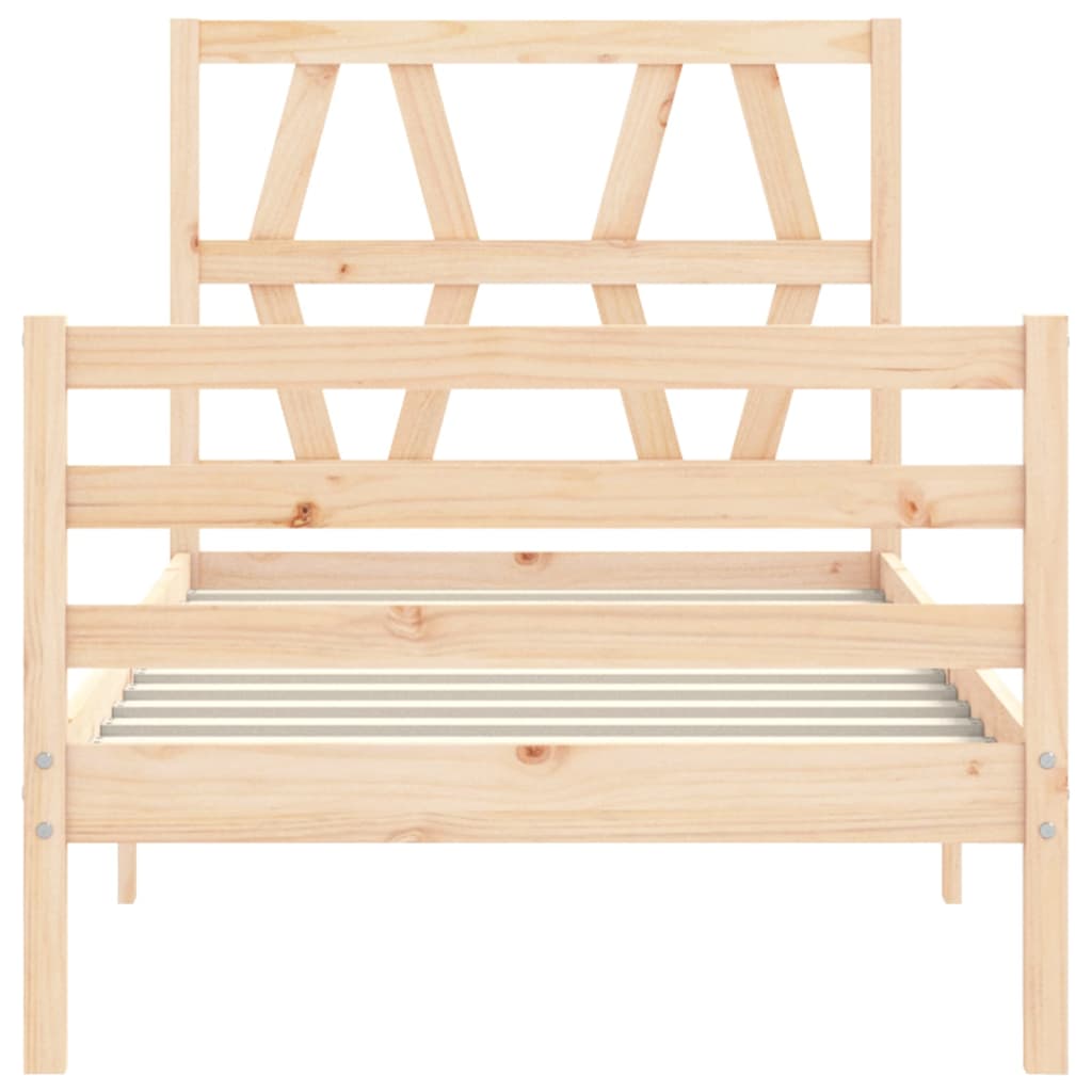 Bed Frame without Mattress 90x200 cm Solid Wood