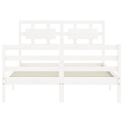 Bed Frame without Mattress White Small Double Solid Wood