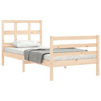 Bed Frame without Mattress 90x200 cm Solid Wood