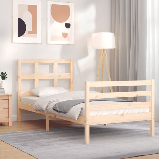 Bed Frame without Mattress 90x200 cm Solid Wood