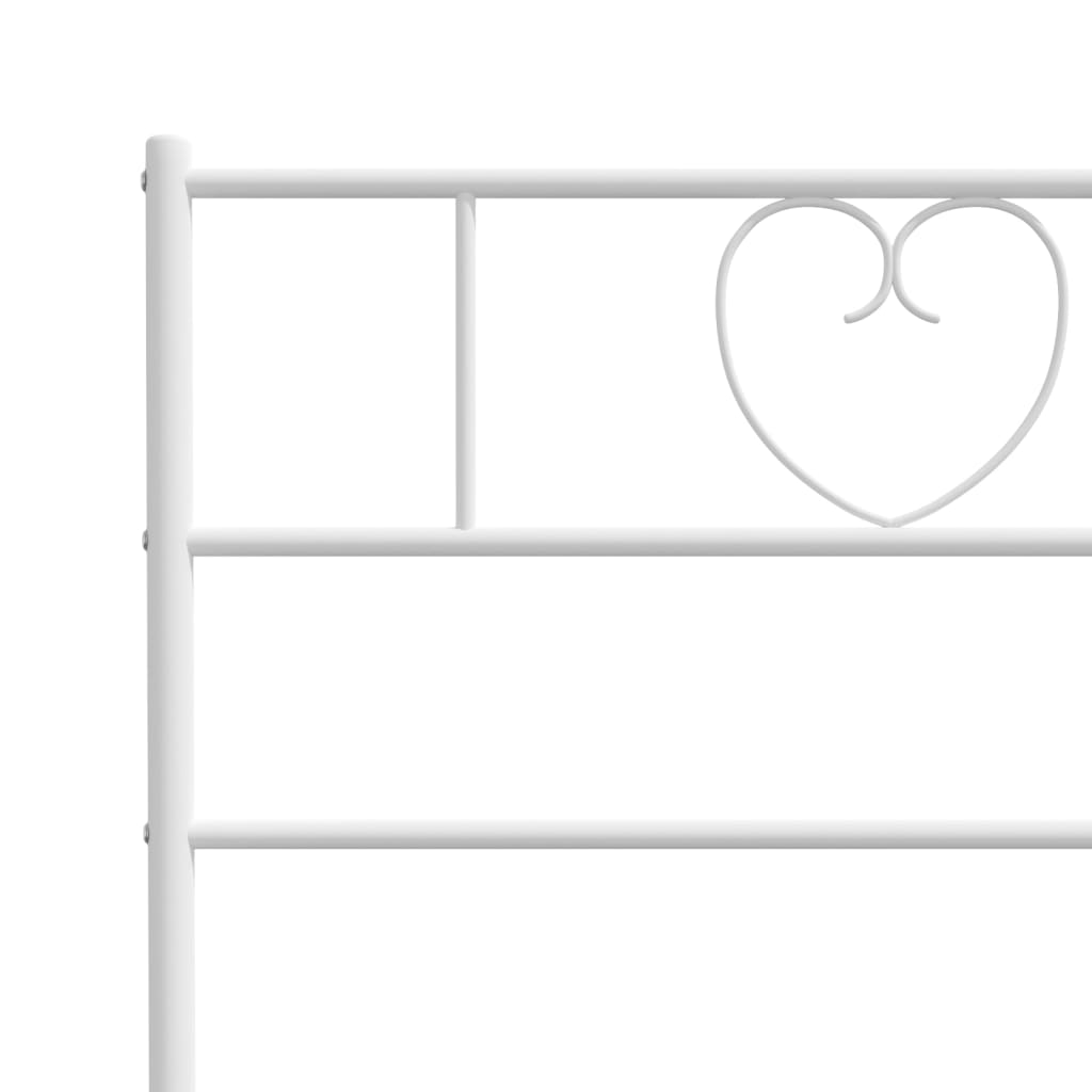 Metal Bed Frame without Mattress with Headboard White 140x200cm