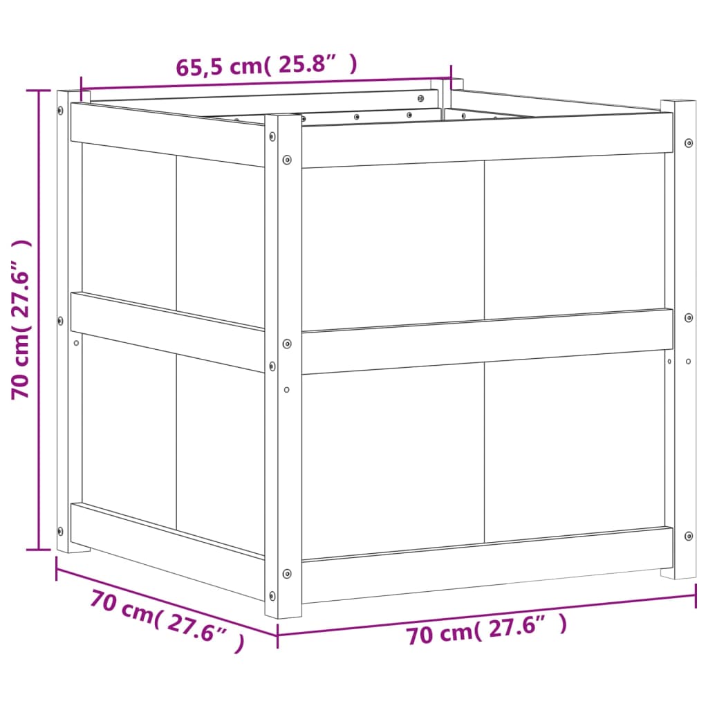 Garden Planter 70x70x70 cm Impregnated Wood Pine