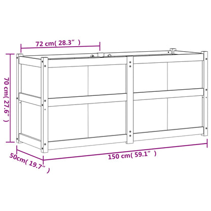 Garden Planter 150x50x70 cm Solid Wood Pine