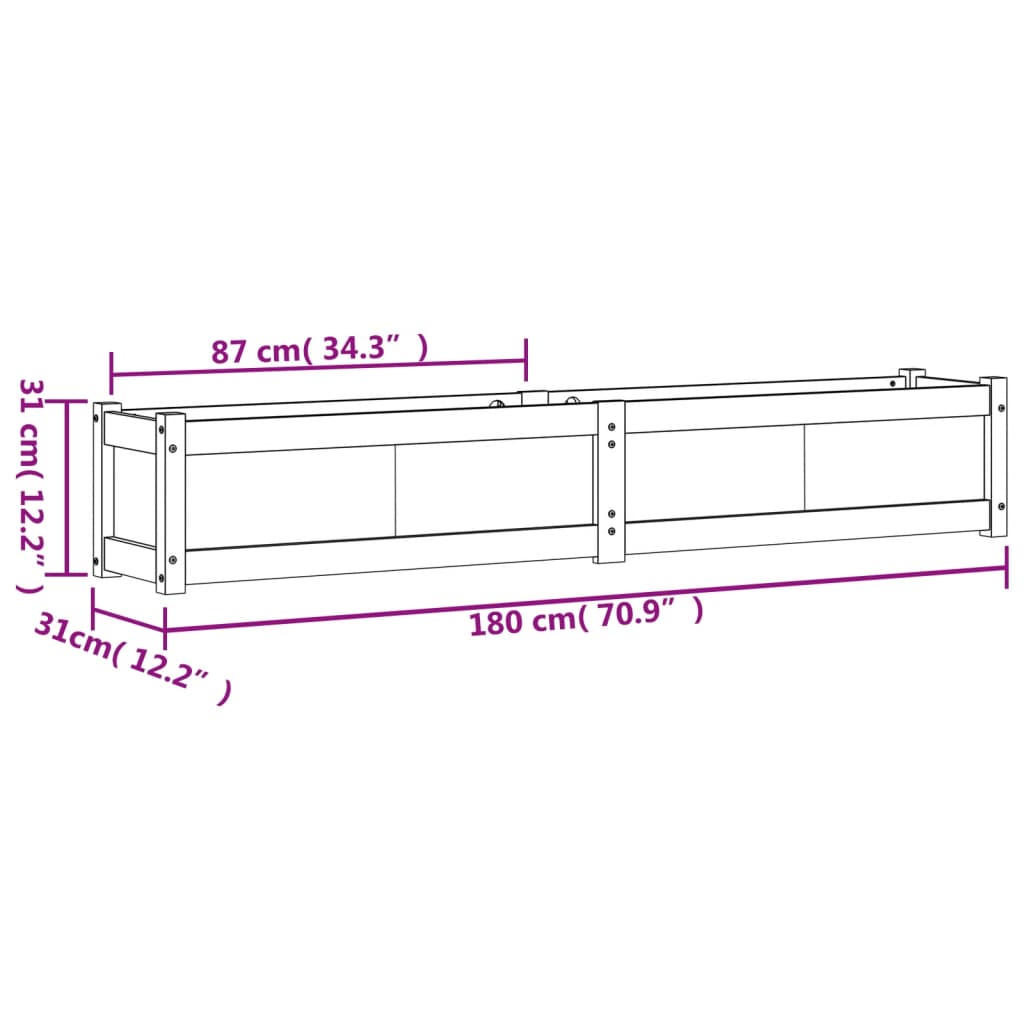 Garden Planters 2 pcs Impregnated Wood Pine