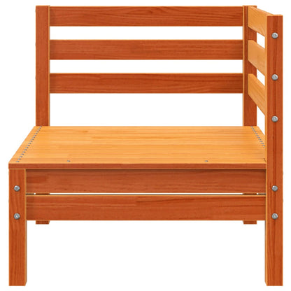 Garden Sofa 3-Seater Wax Brown Solid Wood Pine