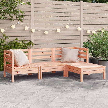 Garden Sofa 3-Seater with Footstool Solid Wood Douglas