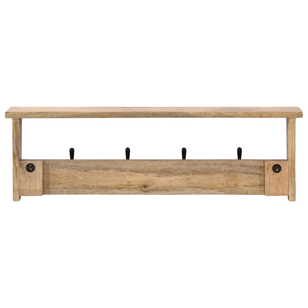 Wall-mounted Coat Rack with 4 Hooks Solid Wood Mango