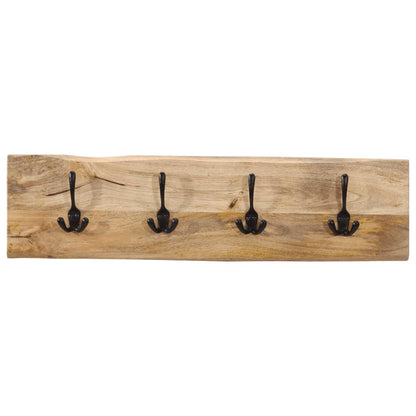 Wall-mounted Coat Rack with 4 Hooks Solid Wood Mango