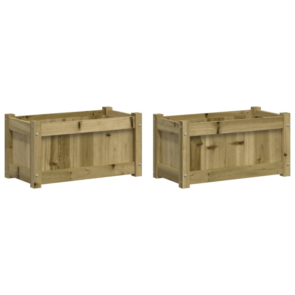 Garden Planters 2 pcs Impregnated Wood Pine