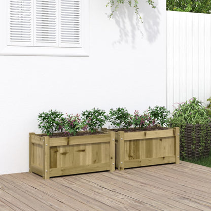 Garden Planters 2 pcs Impregnated Wood Pine