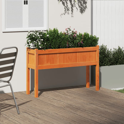 Garden Planter with Legs Wax Brown 110x31x70 cm Solid Wood Pine