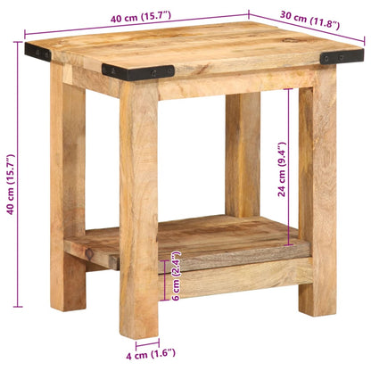 Side Table 40x30x40 cm Solid Rough Wood Mango