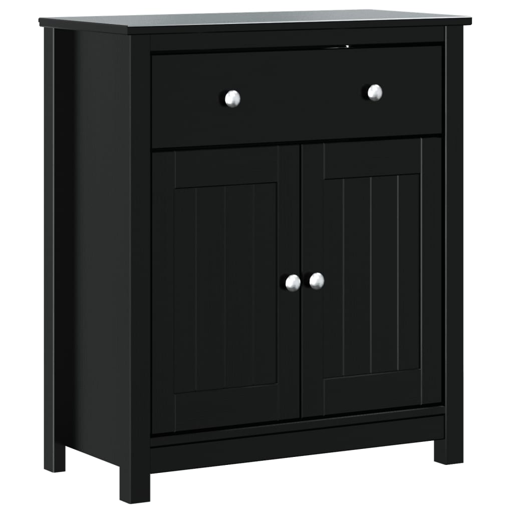 Bathroom Cabinet BERG Black 69.5x34x80 cm Solid Wood Pine