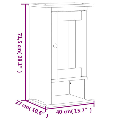 Bathroom Wall Cabinet BERG White 40x27x71.5 cm Solid Wood Pine