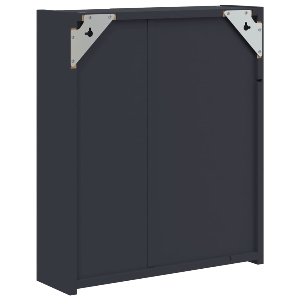 Bathroom Mirror Cabinet with LED Light Grey 45x13x52 cm