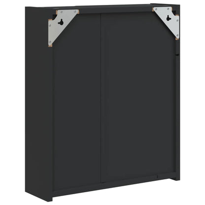 Bathroom Mirror Cabinet with LED Light Black 45x13x52 cm