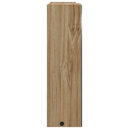 Bathroom Mirror Cabinet with LED Light Oak 45x13x52 cm