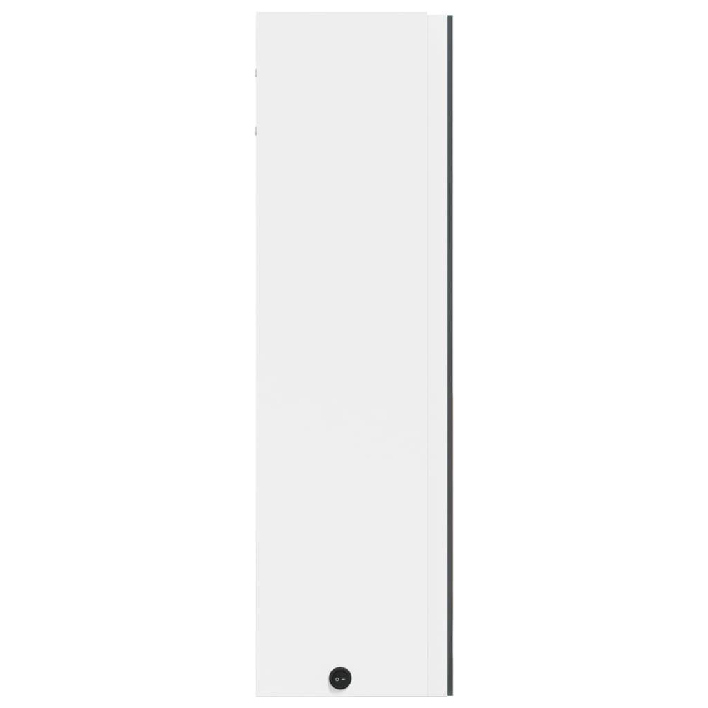 Bathroom Mirror Cabinet with LED Light White 60x13x52 cm