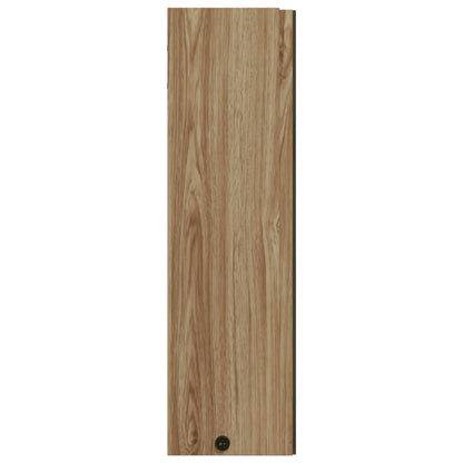 Bathroom Mirror Cabinet with LED Light Oak 60x13x52 cm