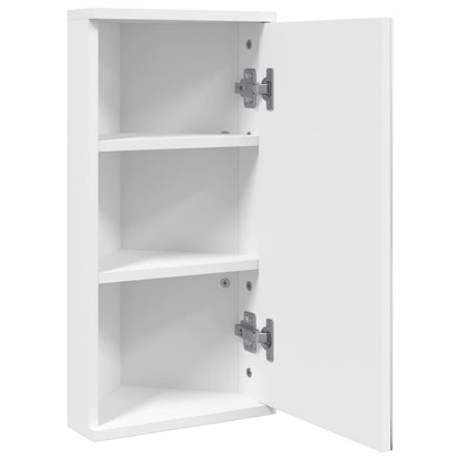 Corner Bathroom Mirror Cabinet White 30x24x60 cm