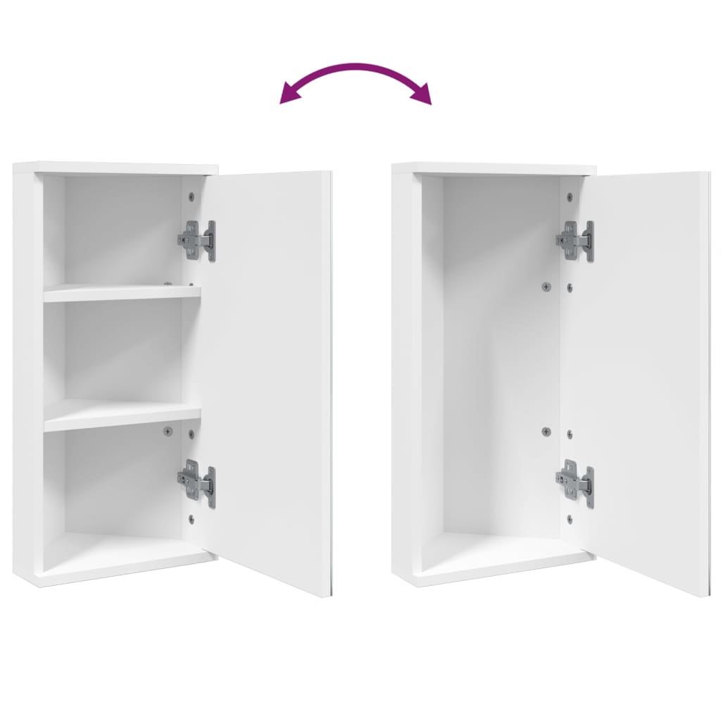 Corner Bathroom Mirror Cabinet White 30x24x60 cm