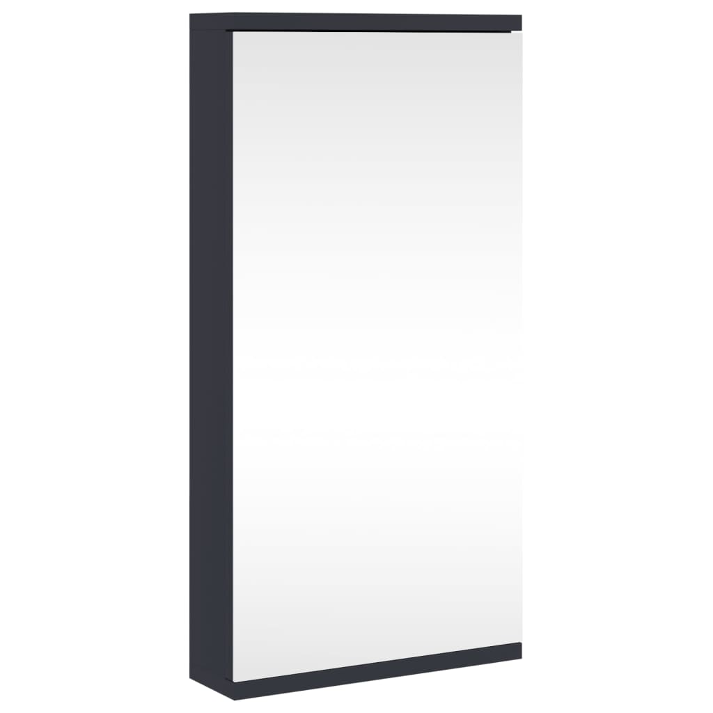 Corner Bathroom Mirror Cabinet Grey 30x24x60 cm