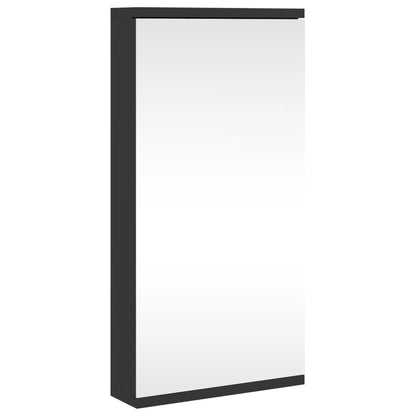 Corner Bathroom Mirror Cabinet Black 30x24x60 cm