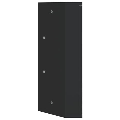 Corner Bathroom Mirror Cabinet Black 30x24x60 cm