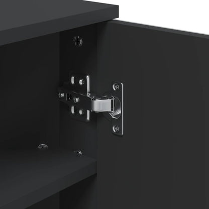 Corner Bathroom Mirror Cabinet Black 30x24x60 cm