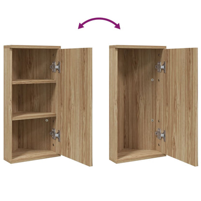 Corner Bathroom Mirror Cabinet Oak 30x24x60 cm