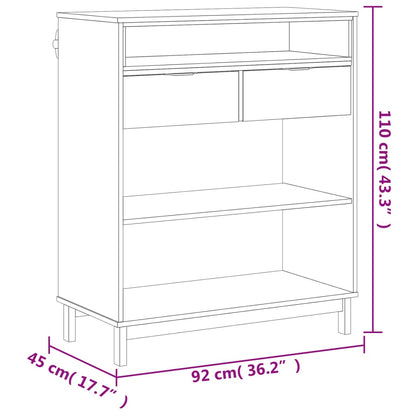 Bar Table FLAM 92x45x110 cm Solid Wood Pine