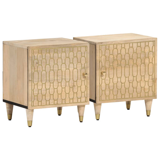 Bedside Cabinets 2 pcs 40x33x46 cm Solid Wood Mango