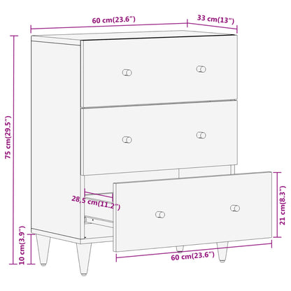 Side Cabinet 60x33x75 cm Solid Wood Mango