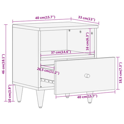 Bedside Cabinet 40x33x46 cm Solid Wood Mango