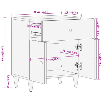 Bedside Cabinet 50x33x60 cm Solid Wood Mango