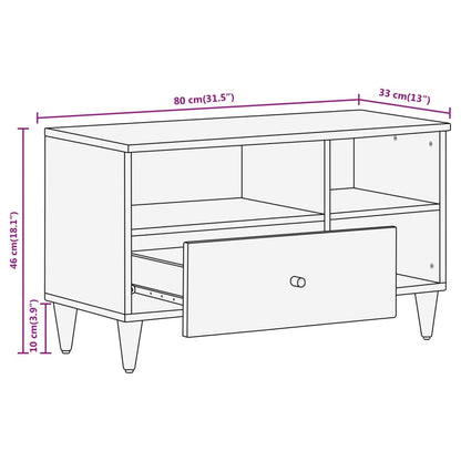 TV Cabinet 80x33x46 cm Solid Wood Mango