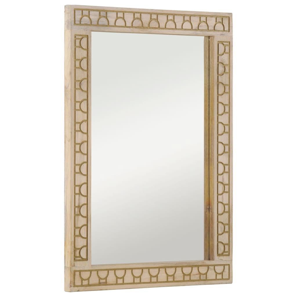 Bathroom Mirror 50x70x2.5 cm Solid Wood Mango and Glass