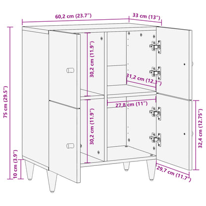 Side Cabinet 60x33x75 cm Solid Wood Mango