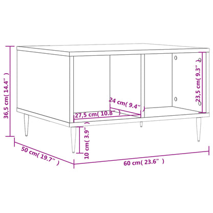 Coffee Table White 60x50x36.5 cm Engineered Wood