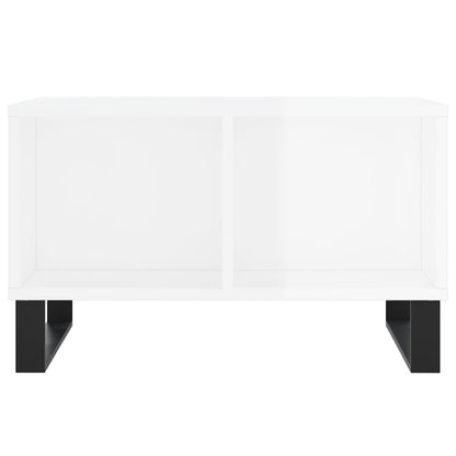 Coffee Table High Gloss White 60x50x36.5 cm Engineered Wood