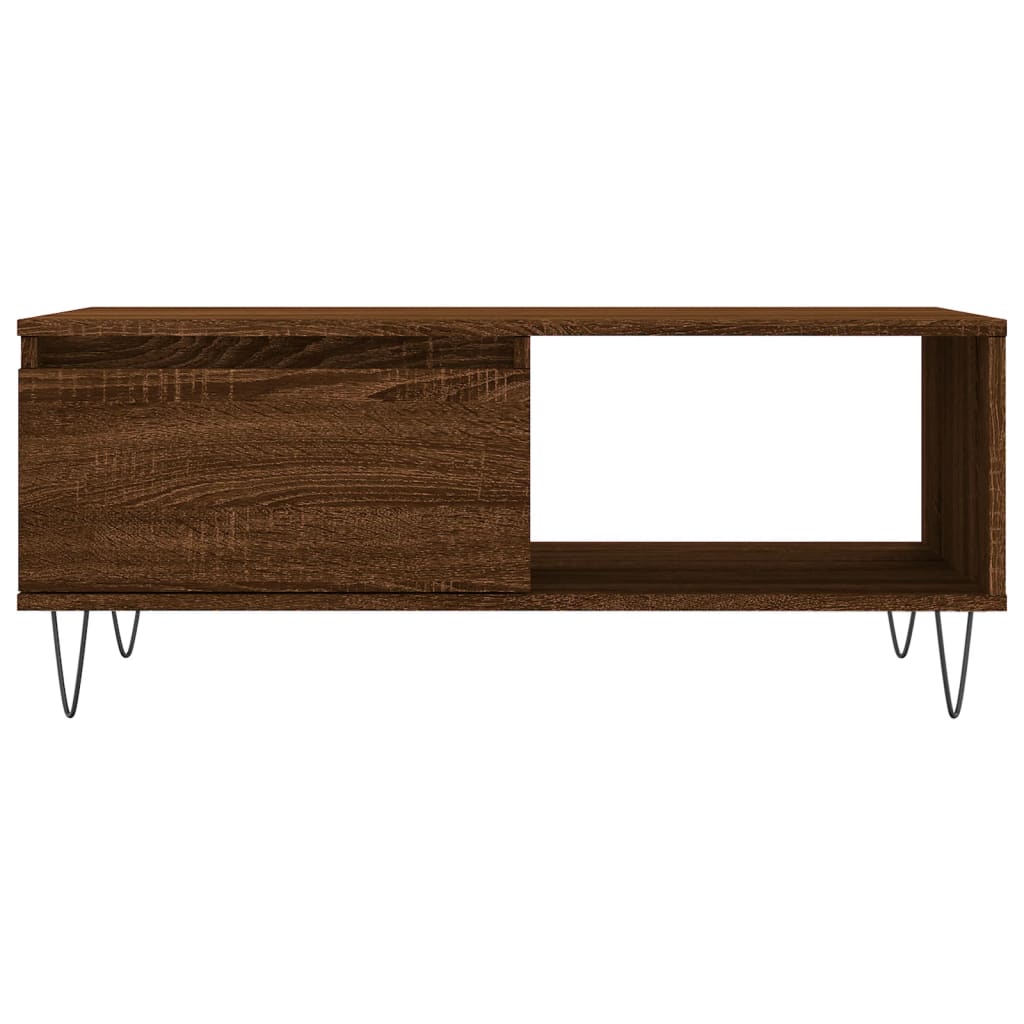 Coffee Table Brown Oak 90x50x36.5 cm Engineered Wood