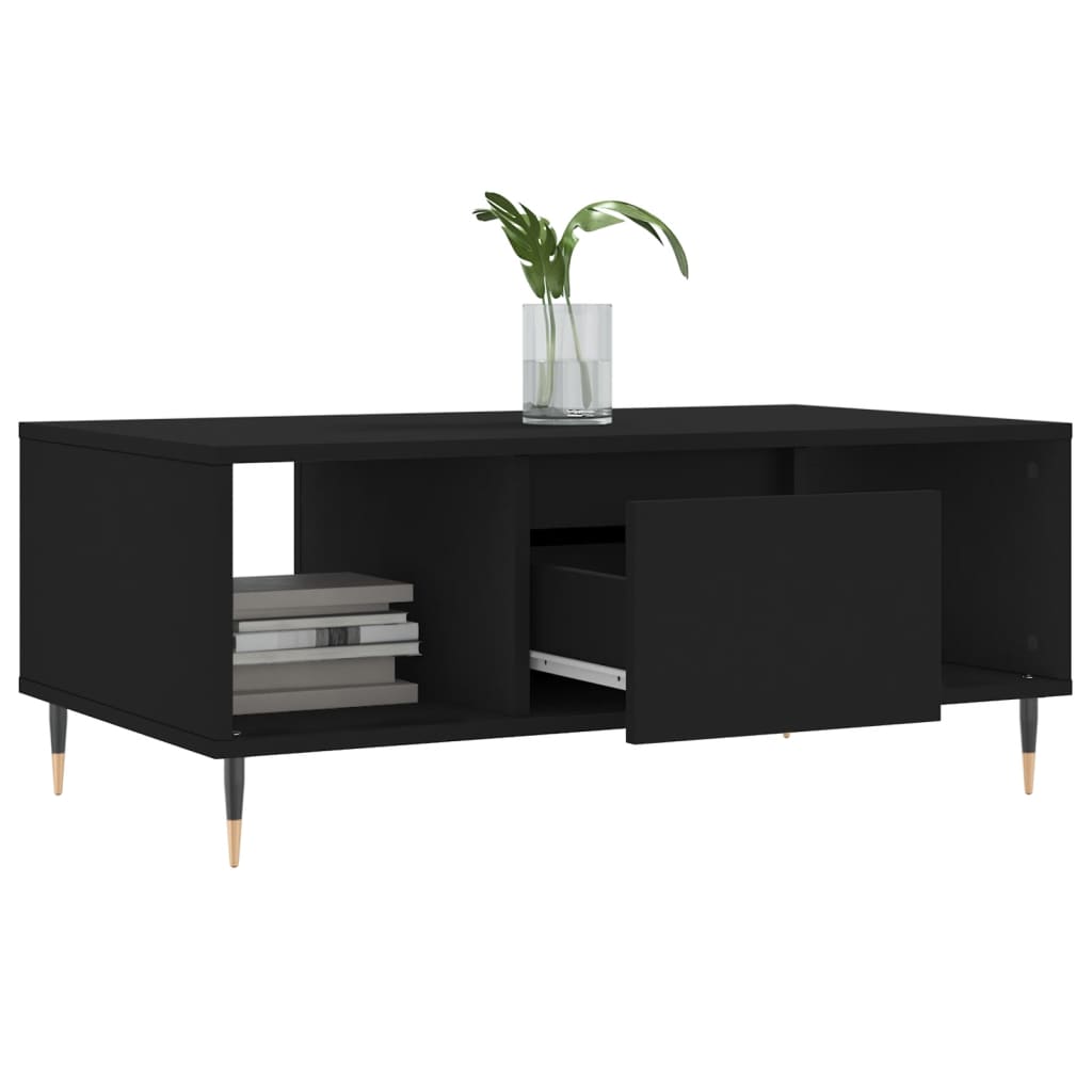 Coffee Table Black 90x50x36.5 cm Engineered Wood