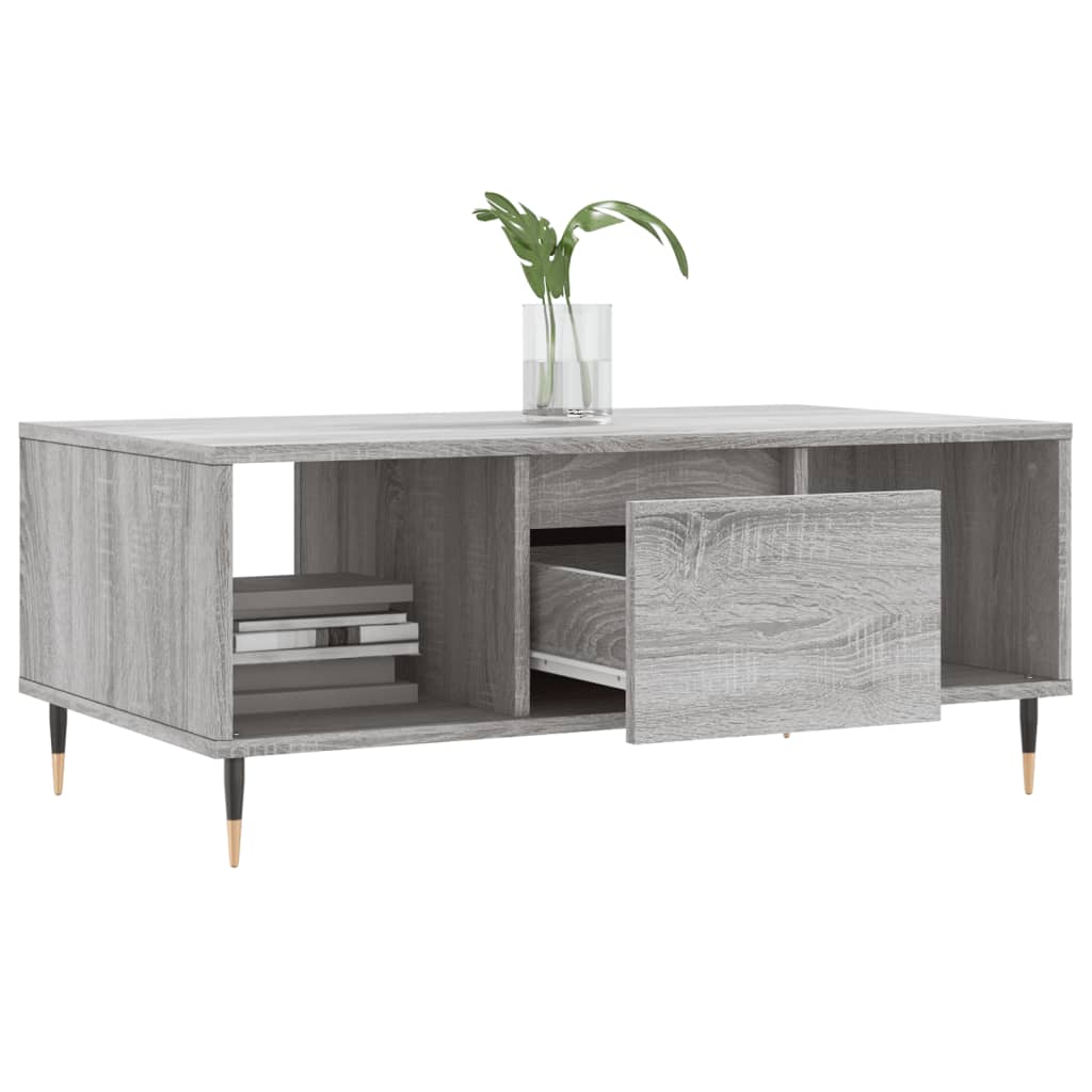 Coffee Table Grey Sonoma 90x50x36.5 cm Engineered Wood