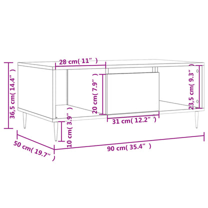 Coffee Table Grey Sonoma 90x50x36.5 cm Engineered Wood