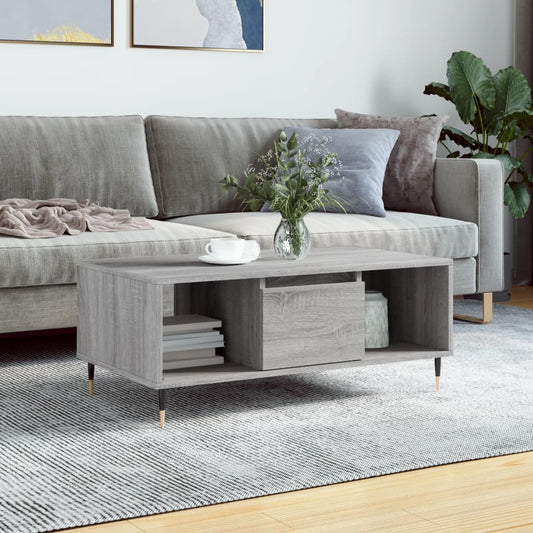 Coffee Table Grey Sonoma 90x50x36.5 cm Engineered Wood