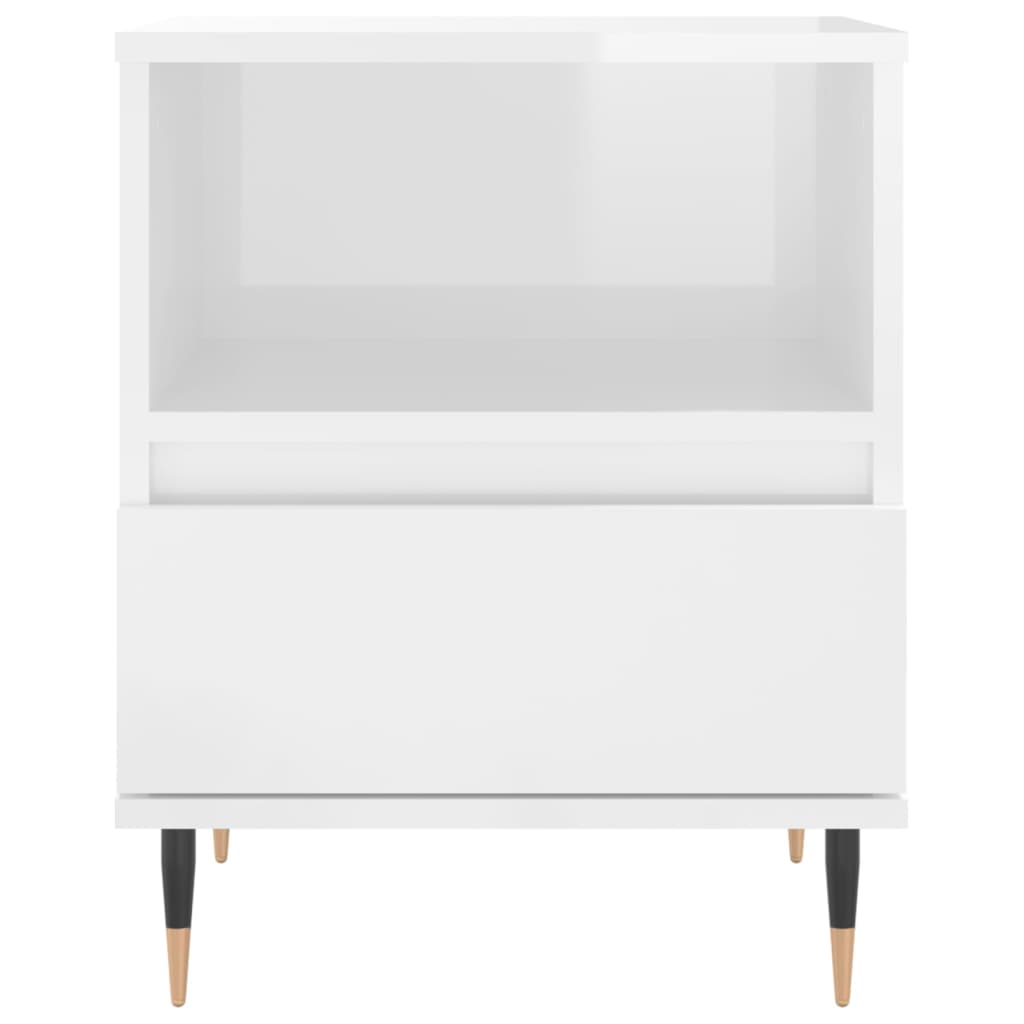 Bedside Cabinets 2 pcs High Gloss White 40x35x50 cm Engineered Wood