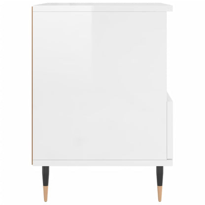 Bedside Cabinets 2 pcs High Gloss White 40x35x50 cm Engineered Wood