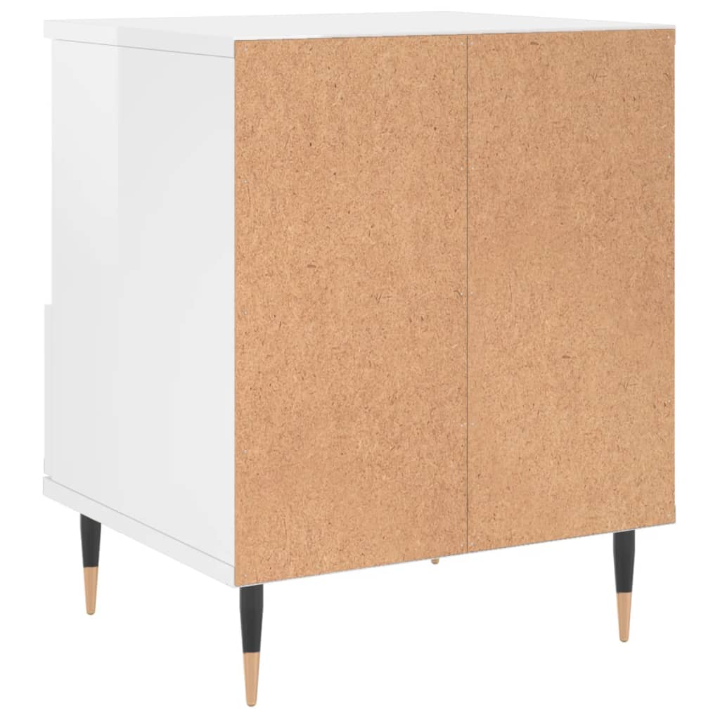 Bedside Cabinets 2 pcs High Gloss White 40x35x50 cm Engineered Wood